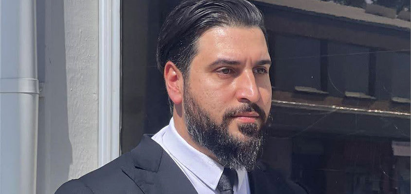 The man’s lawyer, Mohammad Algalele, of Sydney Triumph Lawyers, leaves Penrith Local Court after entering guilty pleas on behalf of his client.